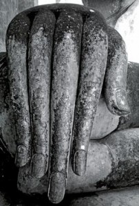 Buddha hand, Sukhothai, Thailand (1997) Photo (c) Karen Abrahamson